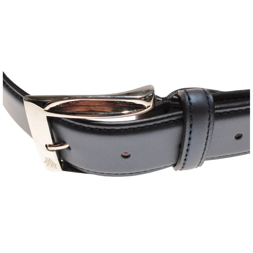 Di Bianco NWT Cut to Size Dress Belt In Solid Navy Blue Leather One Size